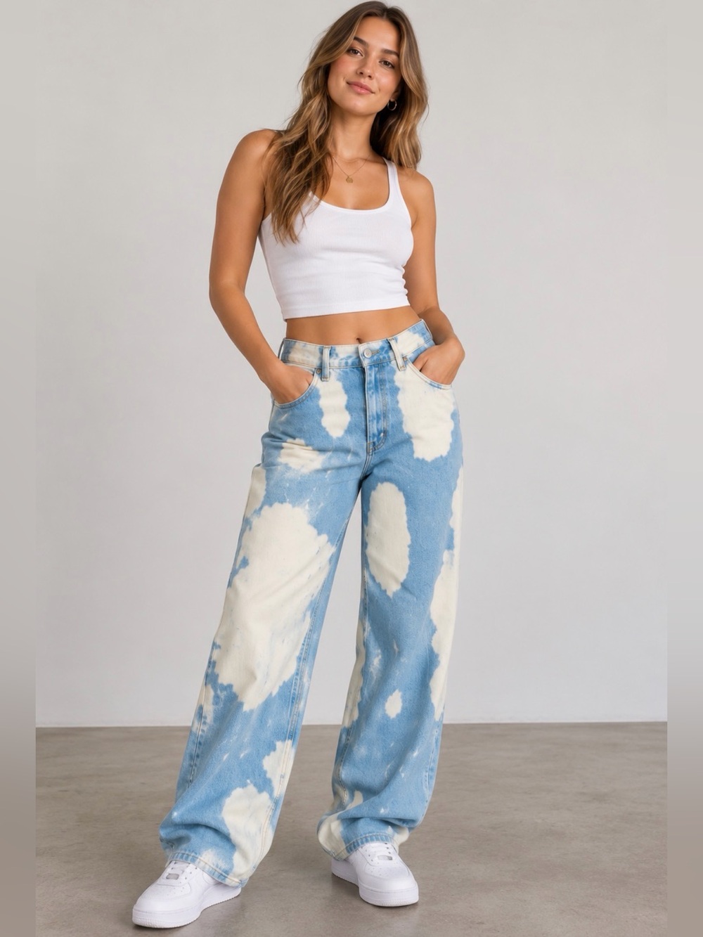BDG Urban Outfitters High Rise Baggy Bleached Jeans Size 34